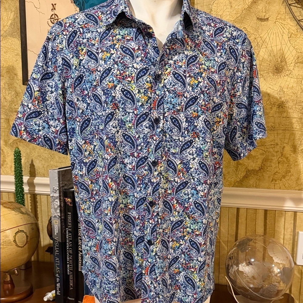 Robert Graham Paisley Skull Performance Button Down Shirt. NWOT Classic 2XL